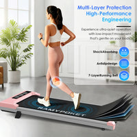 RAMYPOKET Walking Treadmill Under Desk With App Control 9% Grade 1-8km/h 2.5hp 120kg Small Treadmills For Home