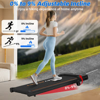 RAMYPOKET Walking Treadmill Under Desk With App Control 9% Grade 1-8km/h 2.5hp 120kg Small Treadmills For Home