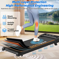 RAMYPOKET Walking Treadmill Under Desk With App Control 9% Grade 1-8km/h 2.5hp 120kg Small Treadmills For Home