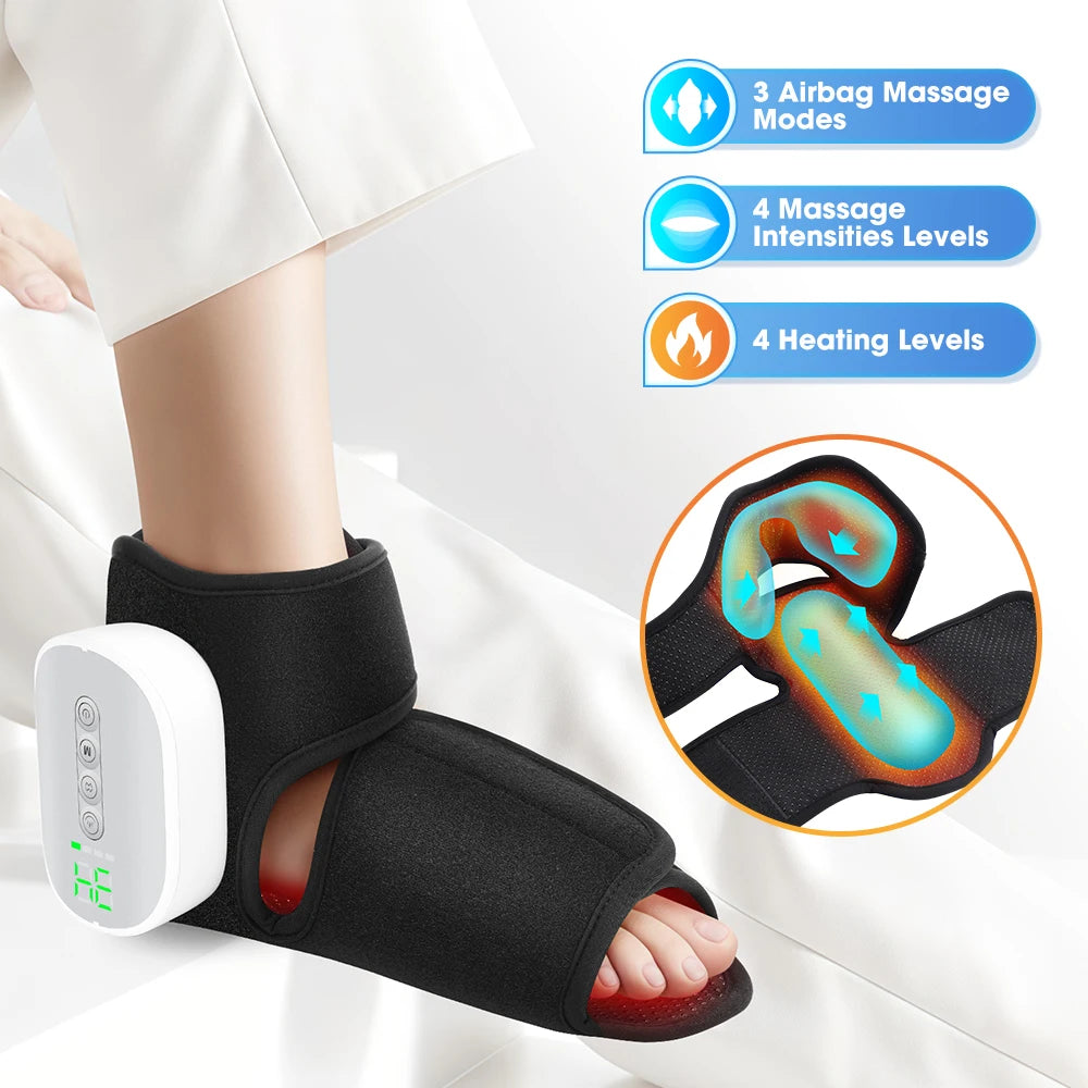 Wireless Air Pressure Foot Ankle Massager,Electric Heating Airbag Compression Ankle Massage,Plantar Fascia Foot Muscle Relax