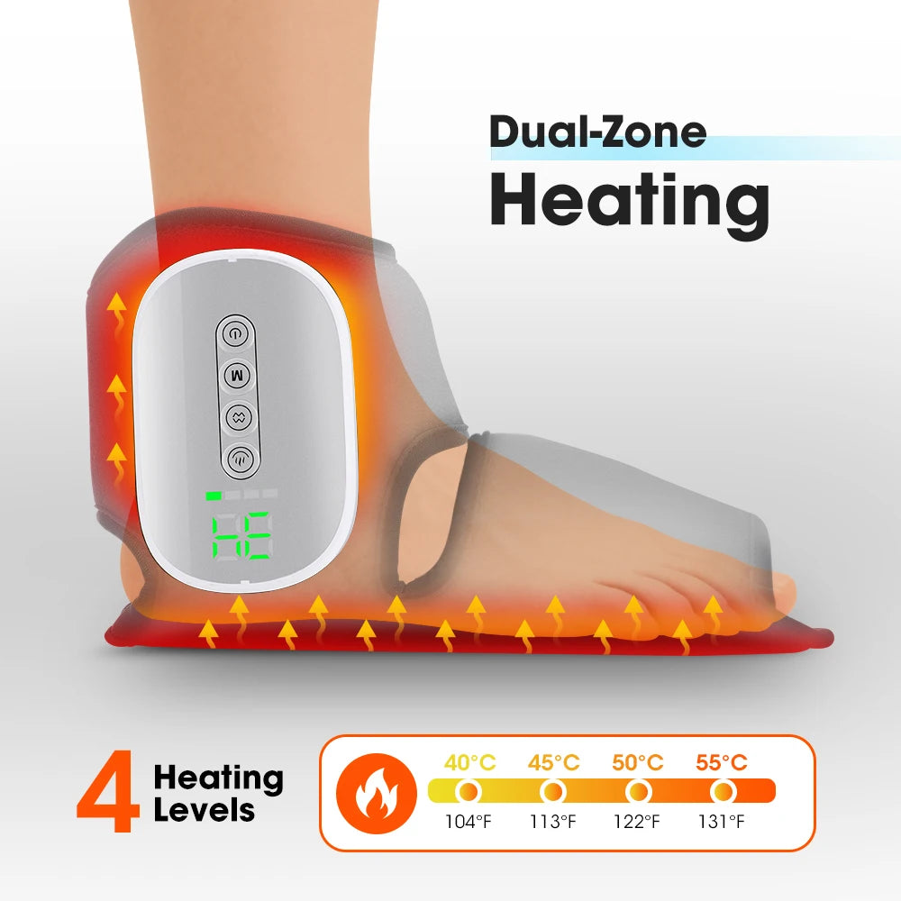 Wireless Air Pressure Foot Ankle Massager,Electric Heating Airbag Compression Ankle Massage,Plantar Fascia Foot Muscle Relax