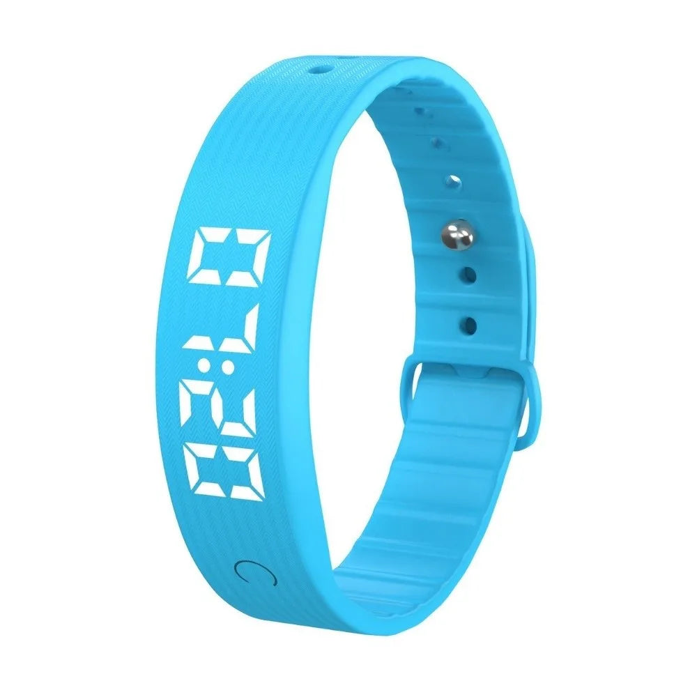 LED Digital Alarm Clock Watch Waterproof Snooze-proof Alarm Bracelet Adjustable with Running Pedometer Fitness Wristbands