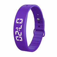 LED Digital Alarm Clock Watch Waterproof Snooze-proof Alarm Bracelet Adjustable with Running Pedometer Fitness Wristbands