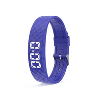 LED Digital Alarm Clock Watch Waterproof Snooze-proof Alarm Bracelet Adjustable with Running Pedometer Fitness Wristbands